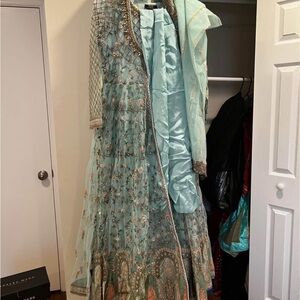 Pakistani Four Pieace- Elegant Embroidered Dress with Dupatta